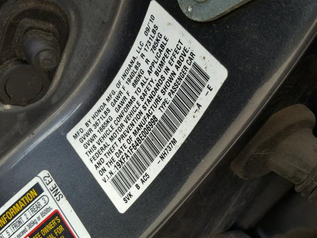 19XFA1F64BE006998 - 2011 HONDA CIVIC LX-S Grau Foto 10