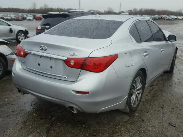 JN1BV7AR6EM695586 - 2014 INFINITI Q50 BASE SILVER photo 4