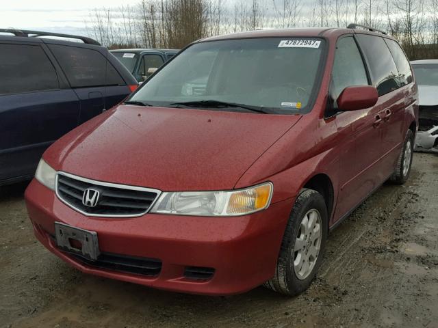 5FNRL18602B044985 - 2002 HONDA ODYSSEY EX RED photo 2