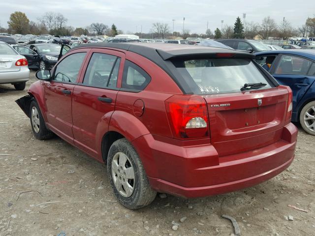 1B3HB28B87D152501 - 2007 DODGE CALIBER MAROON photo 3