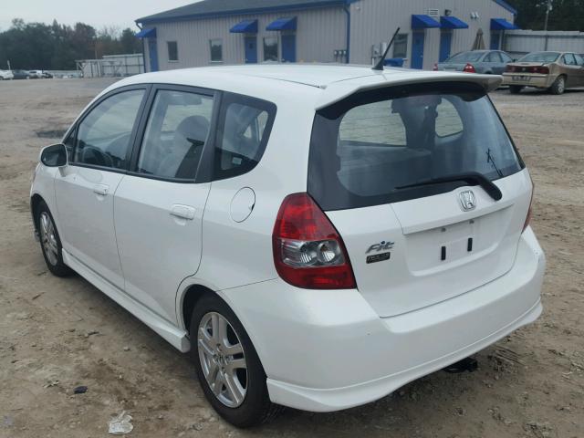 JHMGD38687S024587 - 2007 HONDA FIT S WHITE photo 3