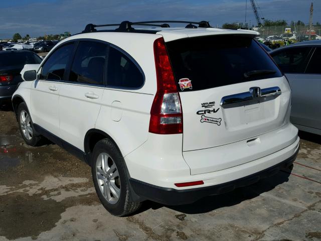 5J6RE3H79BL026703 - 2011 HONDA CR-V EXL WHITE photo 3