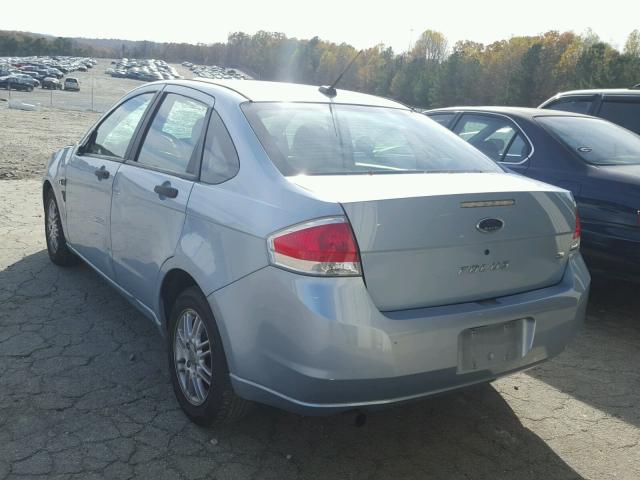 1FAHP35N78W169306 - 2008 FORD FOCUS SE BLUE photo 3