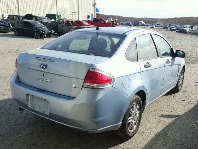 1FAHP35N78W169306 - 2008 FORD FOCUS SE BLUE photo 4