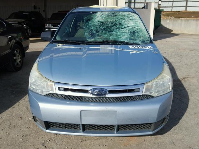 1FAHP35N78W169306 - 2008 FORD FOCUS SE BLUE photo 9