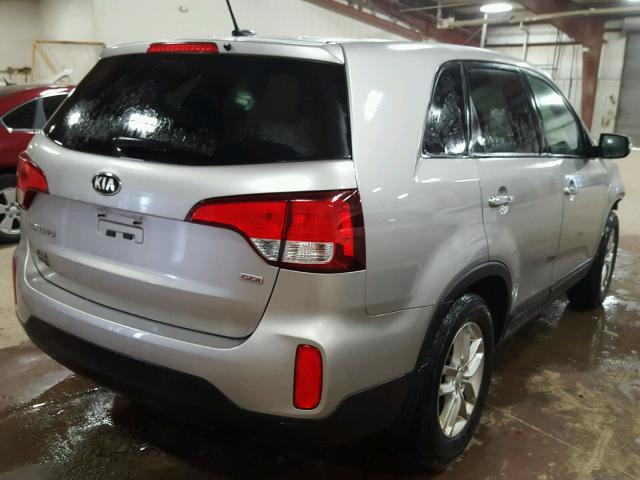 5XYKT3A67EG471021 - 2014 KIA SORENTO LX SILVER photo 4