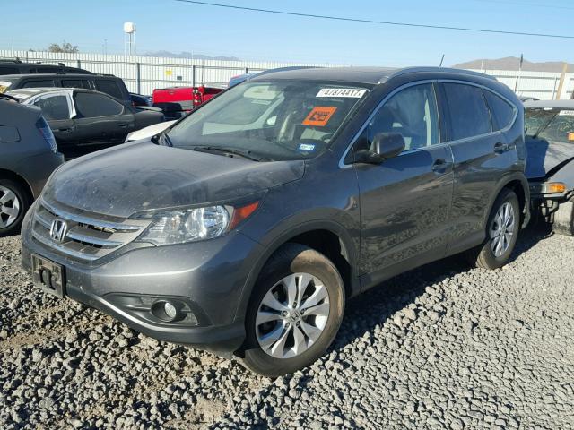 5J6RM4H74EL057158 - 2014 HONDA CR-V EXL GRAY photo 2