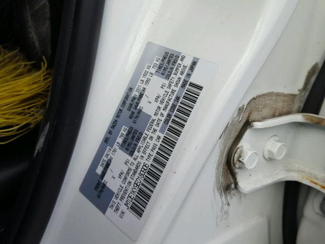 JM1DE1KY9E0180906 - 2014 MAZDA MAZDA2 SPO WHITE photo 10