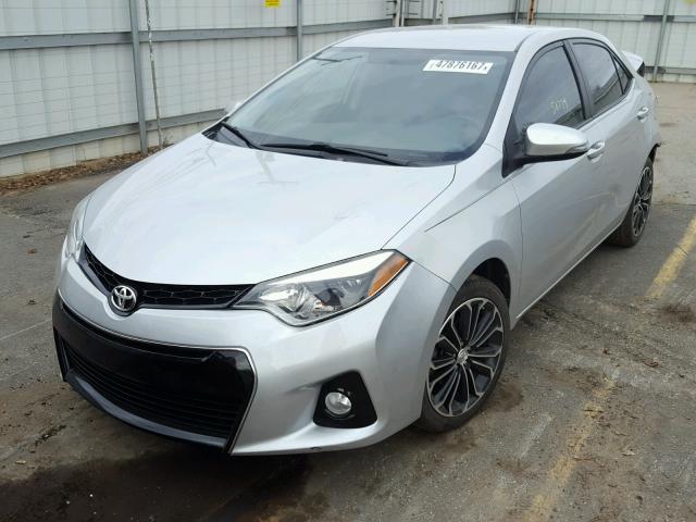 2T1BURHE5EC160454 - 2014 TOYOTA COROLLA L SILVER photo 2