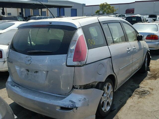 JM1CR29L380300364 - 2008 MAZDA 5 SILVER photo 4