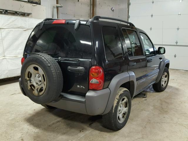1J4GL48K13W732040 - 2003 JEEP LIBERTY SP BLACK photo 4