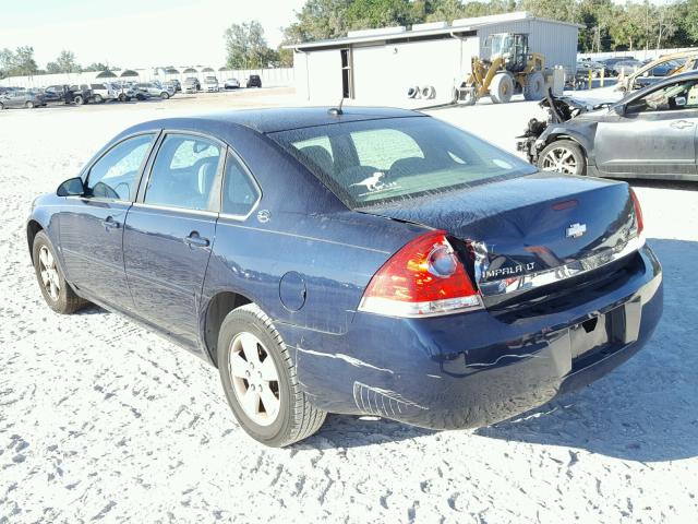 2G1WT58K779396313 - 2007 CHEVROLET IMPALA LT BLUE photo 3