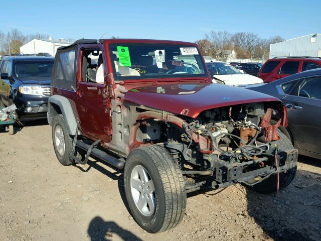 1J4FA24128L635585 - 2008 JEEP WRANGLER X BURGUNDY photo 1