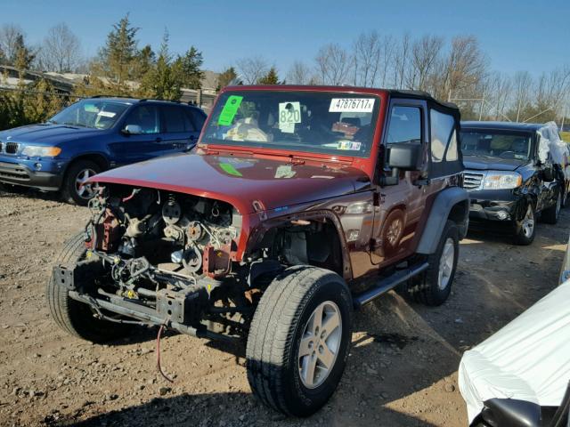 1J4FA24128L635585 - 2008 JEEP WRANGLER X BURGUNDY photo 2