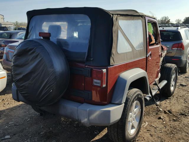 1J4FA24128L635585 - 2008 JEEP WRANGLER X BURGUNDY photo 4