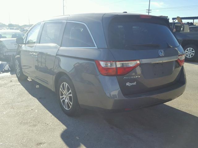 5FNRL5H63DB022182 - 2013 HONDA ODYSSEY EX GRAY photo 3