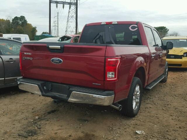 1FTEW1CF4GFA07406 - 2016 FORD F150 SUPER BURGUNDY photo 4