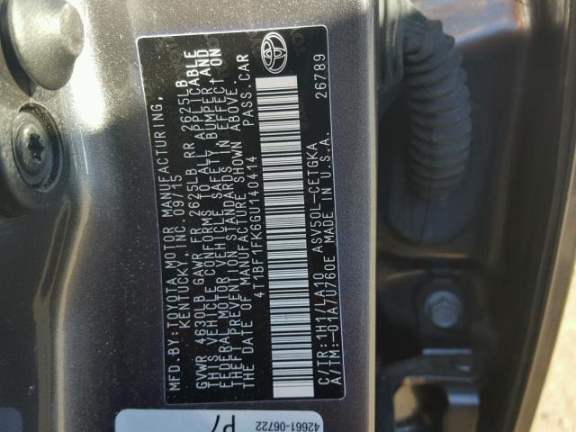 4T1BF1FK6GU140414 - 2016 TOYOTA CAMRY LE 石墨色 照片 10