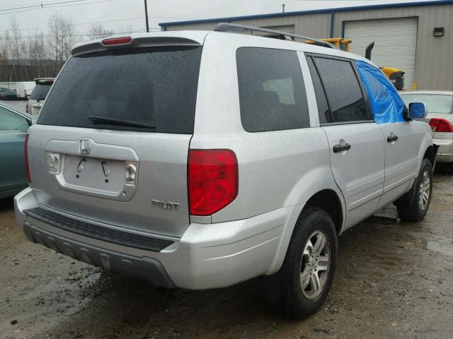 2HKYF18545H546169 - 2005 HONDA PILOT EXL SILVER photo 4