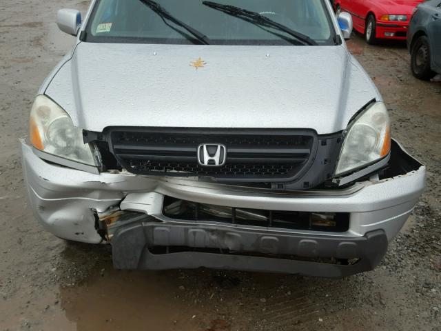 2HKYF18545H546169 - 2005 HONDA PILOT EXL SILVER photo 7