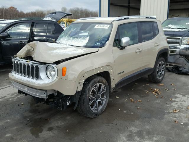 ZACCJBDT8GPD25199 - 2016 JEEP RENEGADE L CREAM photo 2