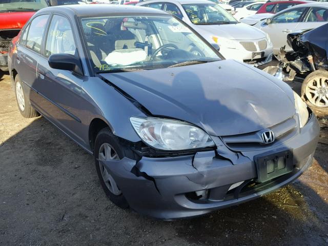 1HGES16355L018525 - 2005 HONDA CIVIC DX V GRAY photo 1