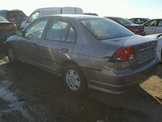 1HGES16355L018525 - 2005 HONDA CIVIC DX V GRAY photo 3