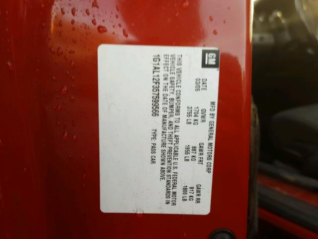 1G1AL12F357599566 - 2005 CHEVROLET COBALT LS RED photo 10