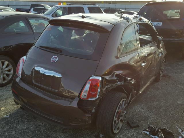 3C3CFFBR7FT707302 - 2015 FIAT 500 SPORT BROWN photo 4