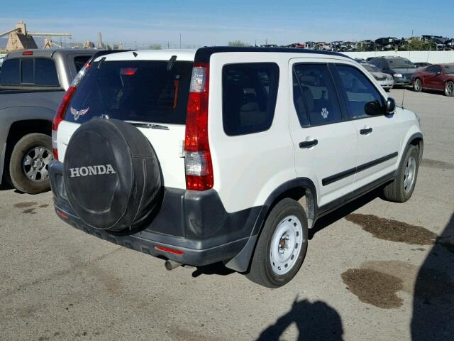 JHLRD68506C007085 - 2006 HONDA CR-V LX WHITE photo 4