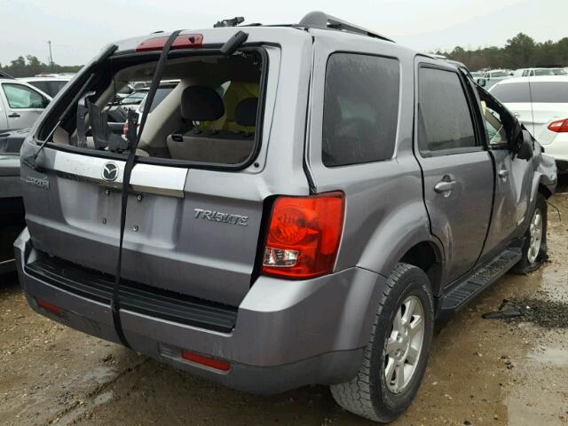 4F2CZ02Z88KM29059 - 2008 MAZDA TRIBUTE I GRAY photo 4