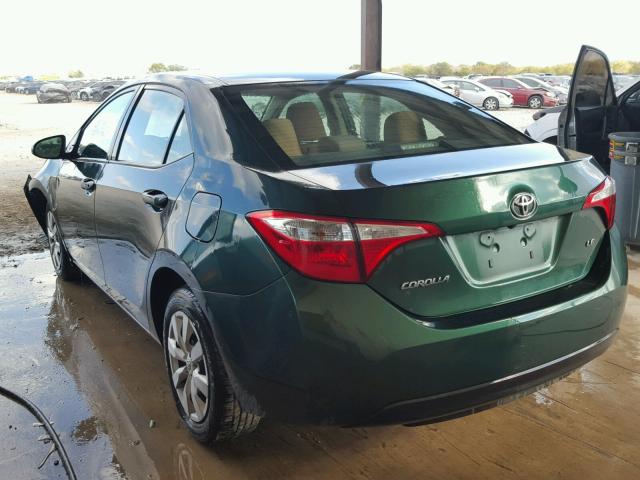 5YFBURHE7EP104709 - 2014 TOYOTA COROLLA L GREEN photo 3