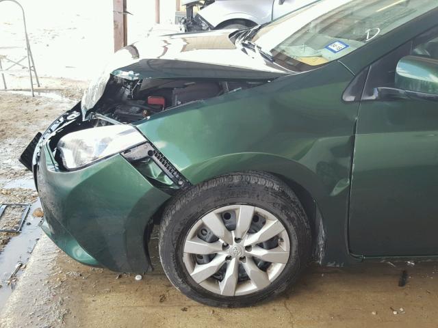 5YFBURHE7EP104709 - 2014 TOYOTA COROLLA L GREEN photo 9