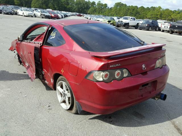 JH4DC53842C003734 - 2002 ACURA RSX RED photo 3