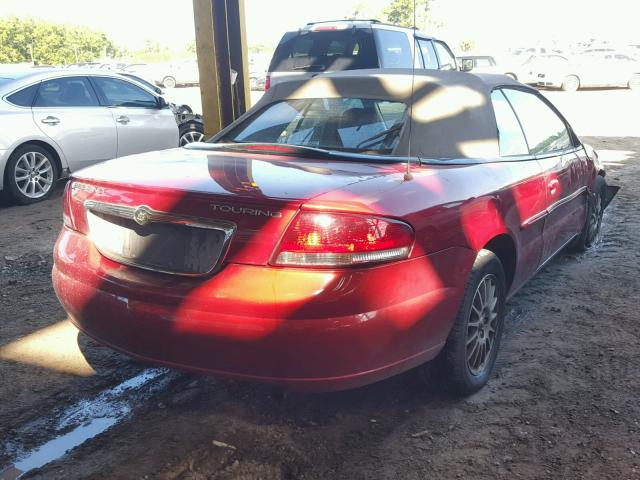 1C3EL55R84N398508 - 2004 CHRYSLER SEBRING LX RED photo 4