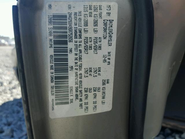 2A4GM68496R752656 - 2006 CHRYSLER PACIFICA T GOLD photo 10