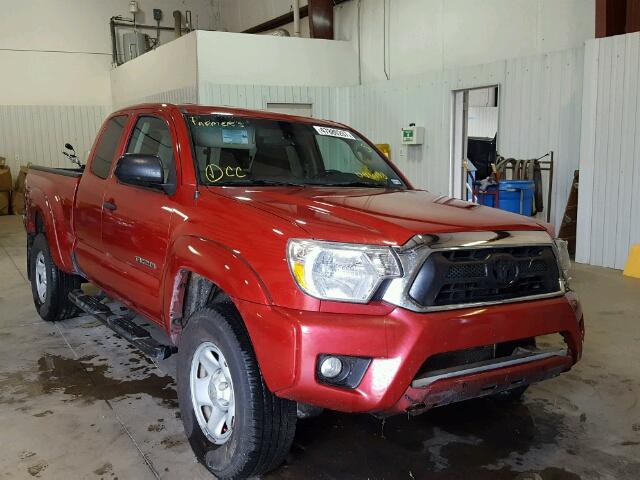 5TFUU4EN8EX096198 - 2014 TOYOTA TACOMA RED photo 1