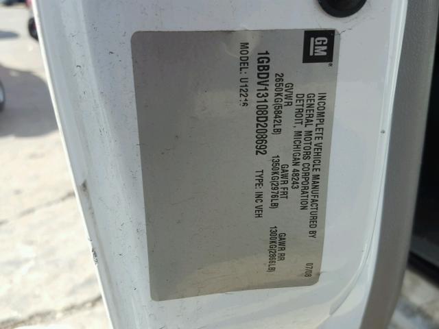 1GBDV13108D208692 - 2008 CHEVROLET UPLANDER I 白色 照片 10