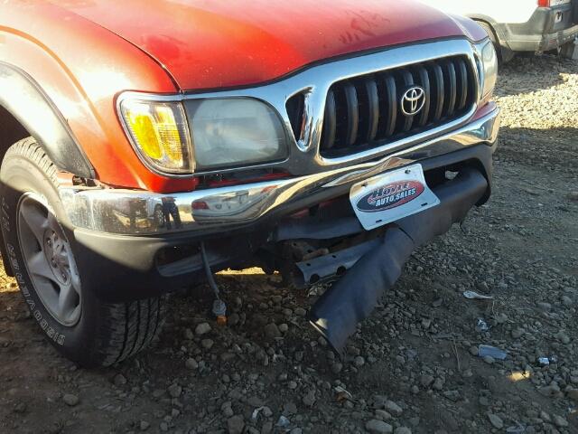 5TEHN72N54Z343382 - 2004 TOYOTA TACOMA DOU RED photo 9