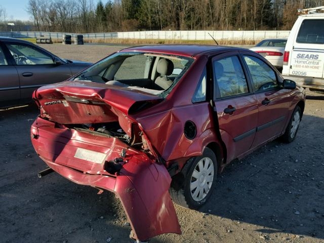 1FAFP34N75W146323 - 2005 FORD FOCUS ZX4 BURGUNDY photo 4