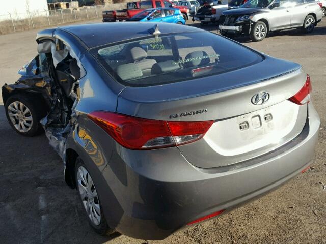 5NPDH4AE1DH293928 - 2013 HYUNDAI ELANTRA GL GRAY photo 3