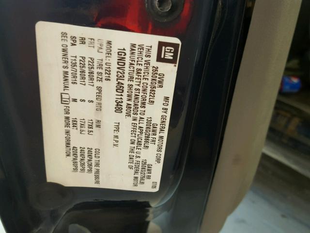 1GNDV23L46D113480 - 2006 CHEVROLET UPLANDER L 蓝色 照片 10