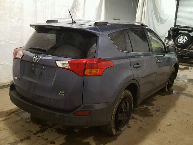 JTMBFREV2DD028378 - 2013 TOYOTA RAV4 LE BLUE photo 4