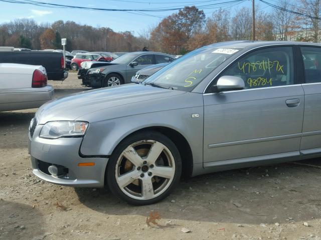 WAUDH78E48A088752 - 2008 AUDI A4 3.2 QUA SILVER photo 9