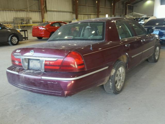 2MEFM74W65X622275 - 2005 MERCURY GRAND MARQ MAROON photo 4