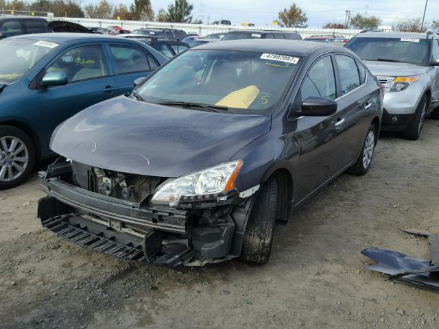 3N1AB7AP8EL662750 - 2014 NISSAN SENTRA S GRAY photo 2