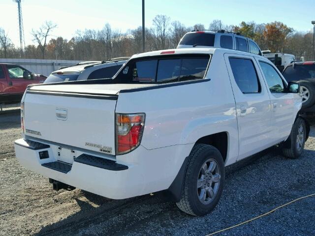 2HJYK16308H511750 - 2008 HONDA RIDGELINE WHITE photo 4