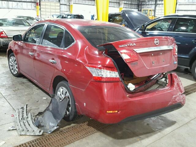 3N1AB7AP6EY267596 - 2014 NISSAN SENTRA S RED photo 3