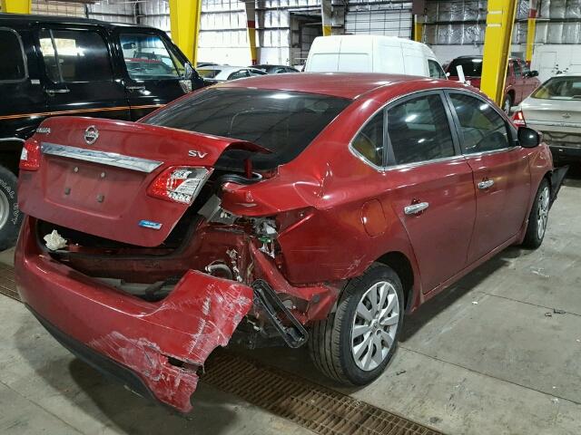 3N1AB7AP6EY267596 - 2014 NISSAN SENTRA S RED photo 4