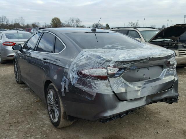 3FA6P0HR1DR253185 - 2013 FORD FUSION SE GRAY photo 3